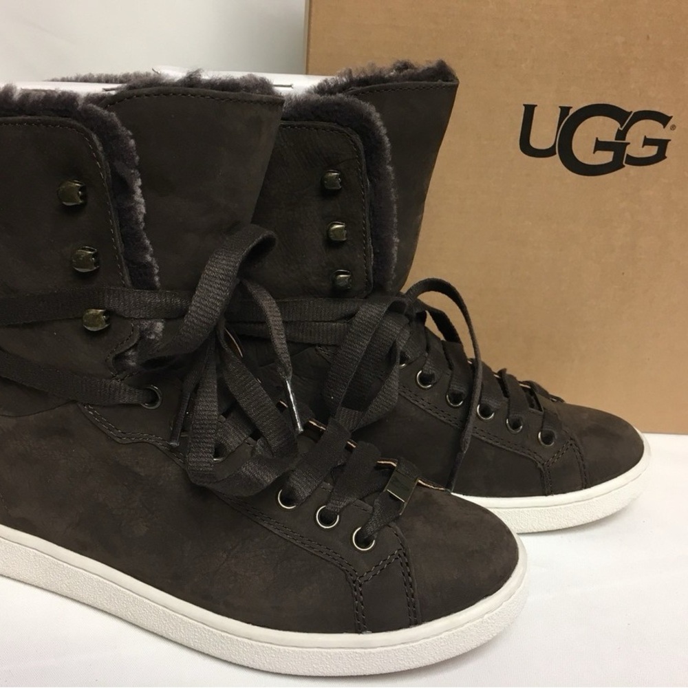 UGG Women's Dark Brown Lace-Up Sneakers